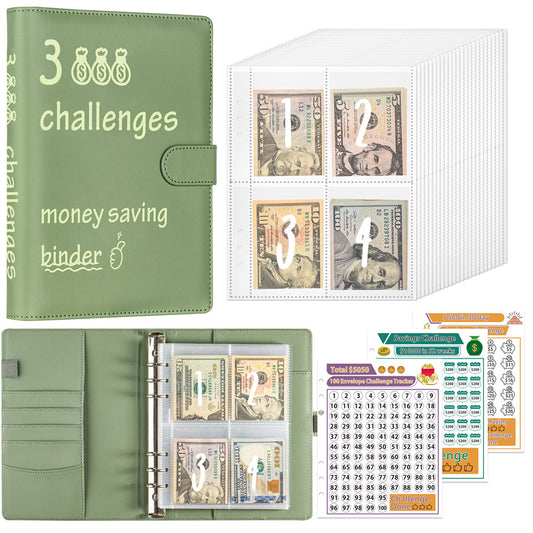 Money saving challenge binder, budget binder with cash envelope for easy financial management, cash journal - a simple money saving method suitable for financial planners