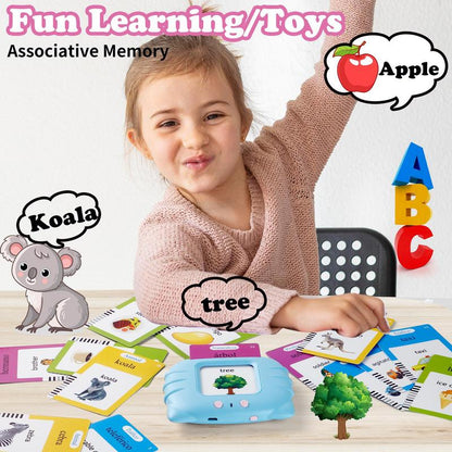 Interactive Talking Flash Cards Toy for Toddlers and Preschoolers - Bilingual English & Spanish Language Learning Set